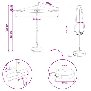 Παράσολ Κήπου με Φωτιστικά LED 230 x 230 εκ Πολυεστέρας - Pakobazaar