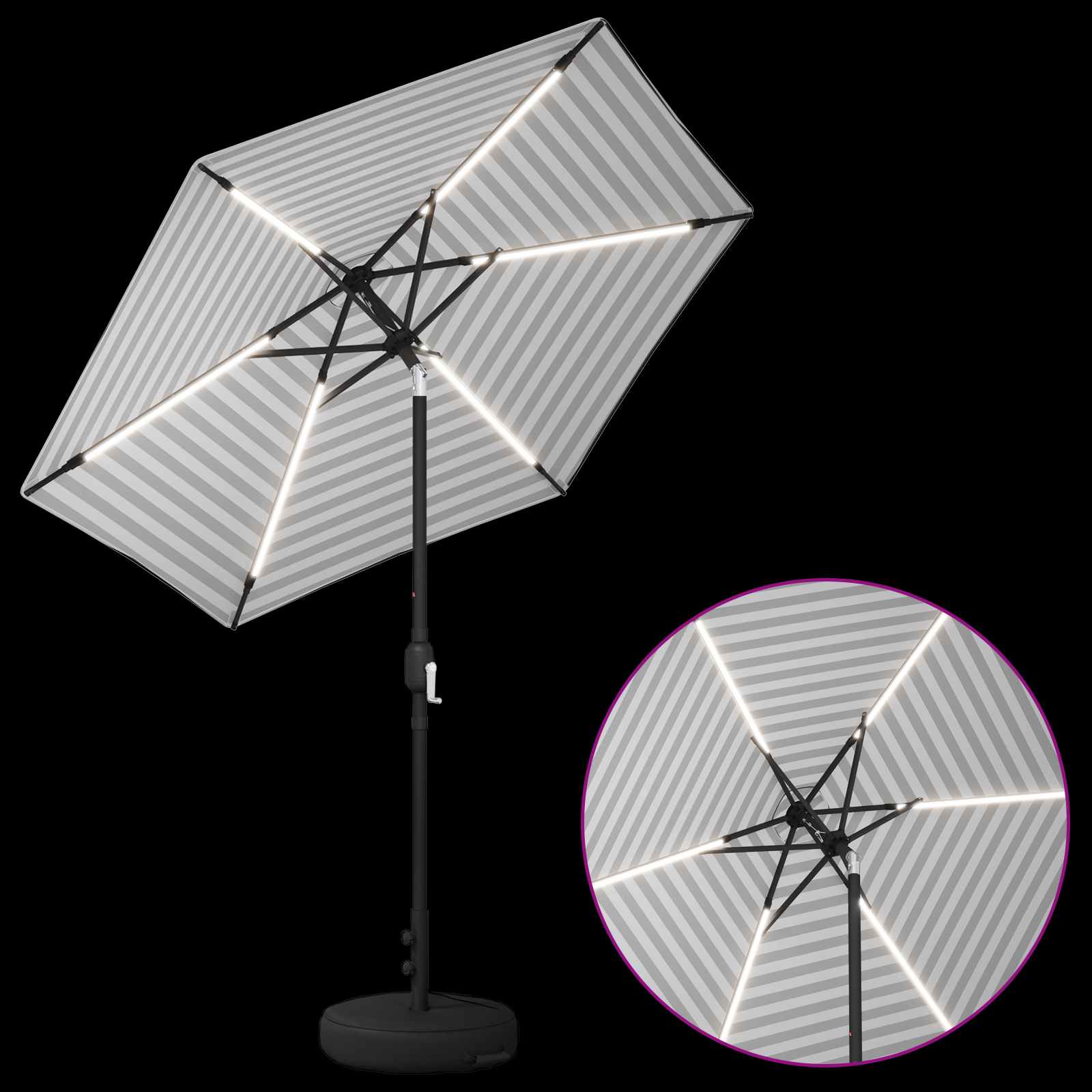 Παράσολ Κήπου με Φωτιστικά LED 230 x 230 εκ Πολυεστέρας - Pakobazaar