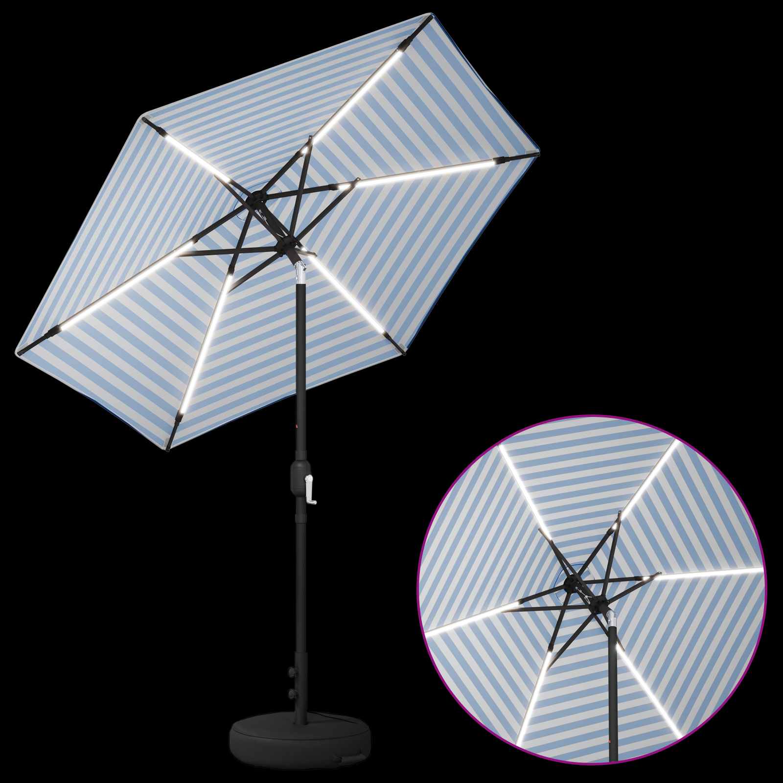 Παράσολ Κήπου με Φωτιστικά LED 230 x 230 εκ Πολυεστέρας - Pakobazaar