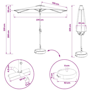 Παράσολ Κήπου με Φωτιστικά LED 270 x 270 εκ Πολυεστέρας - Pakobazaar