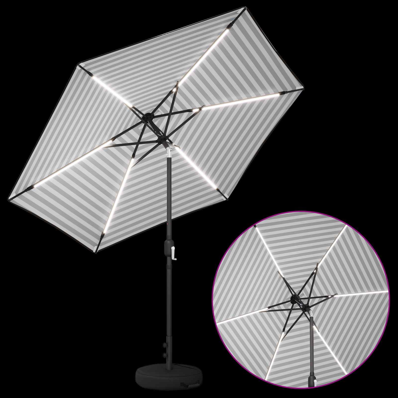 Παράσολ Κήπου με Φωτιστικά LED 270 x 270 εκ Πολυεστέρας - Pakobazaar