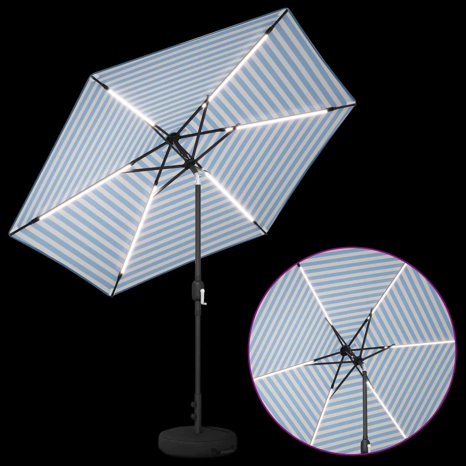 Παράσολ Κήπου με Φωτιστικά LED 270 x 270 εκ Πολυεστέρας - Pakobazaar