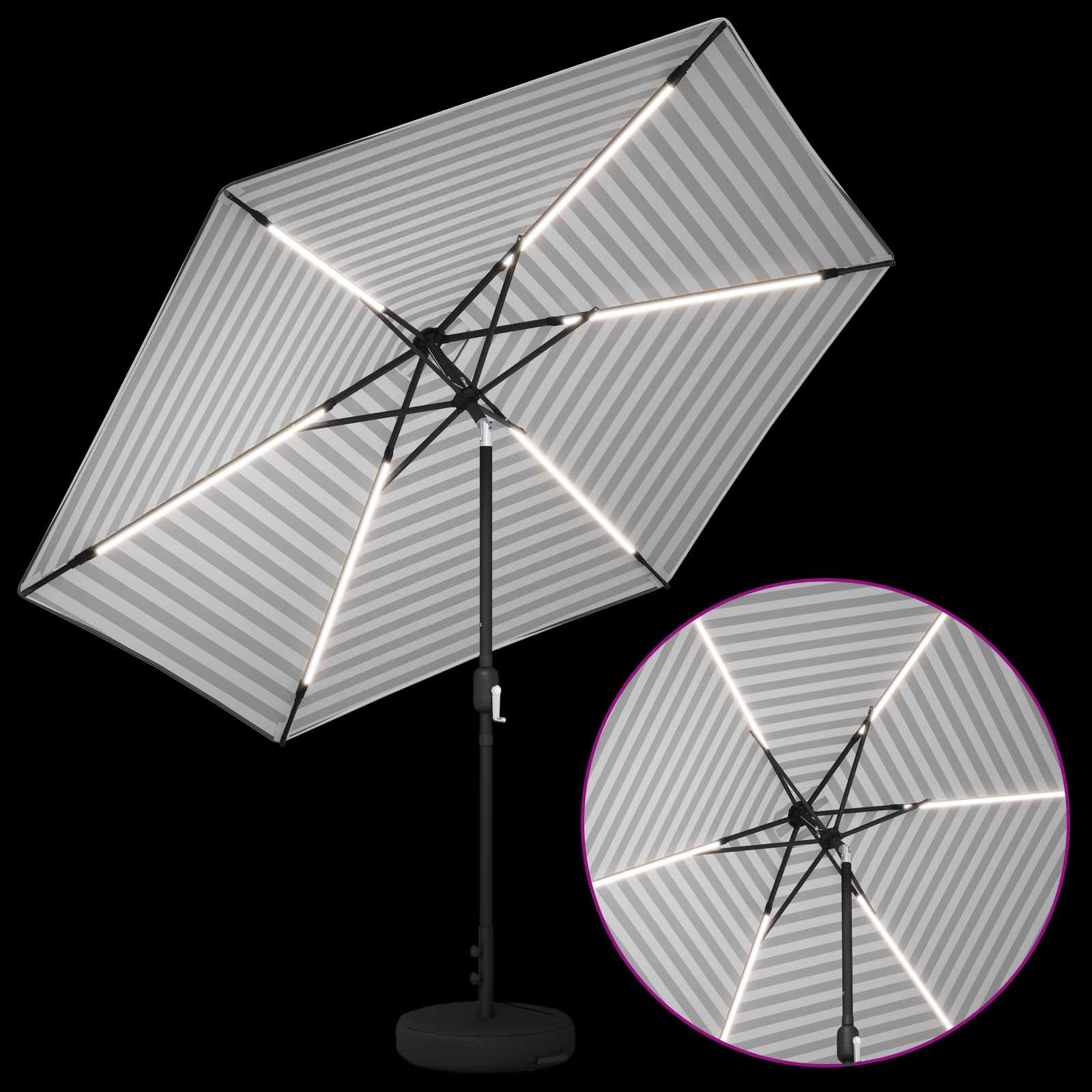 Παράσολ Κήπου με Φωτιστικά LED 300 x 300 cm Πολυεστέρας - Pakobazaar