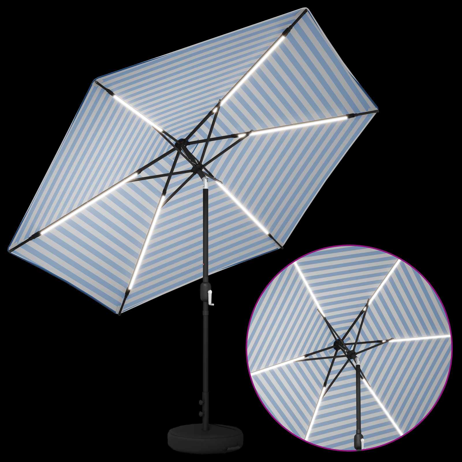 Παράσολ Κήπου με Φωτιστικά LED 300 x 300 cm Πολυεστέρας - Pakobazaar