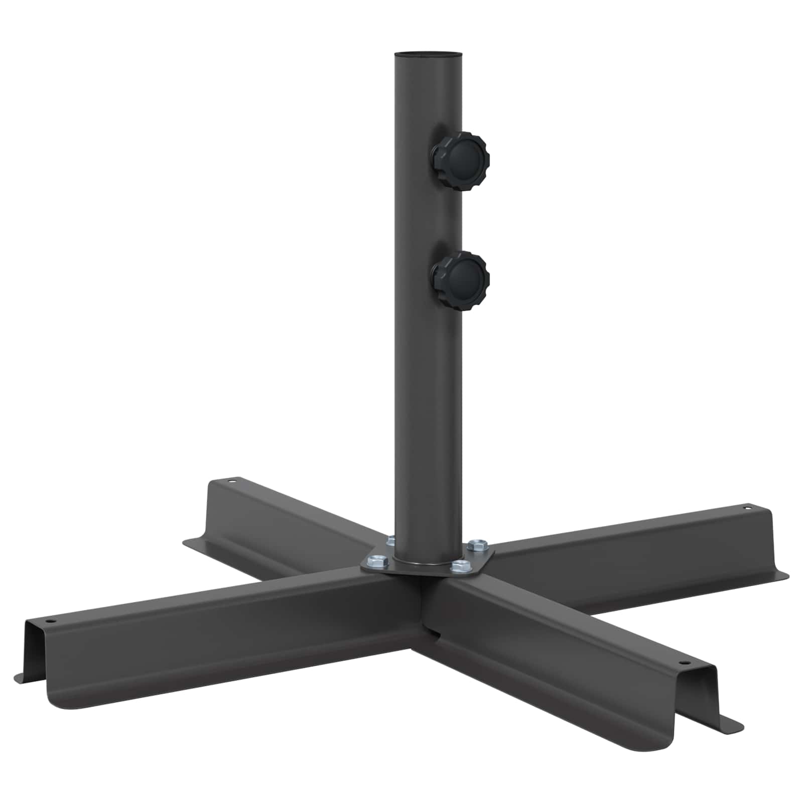 Βάση ομπρέλας βεράντας 60 x 60 cm Ατσάλι Μαύρο - Pakobazaar