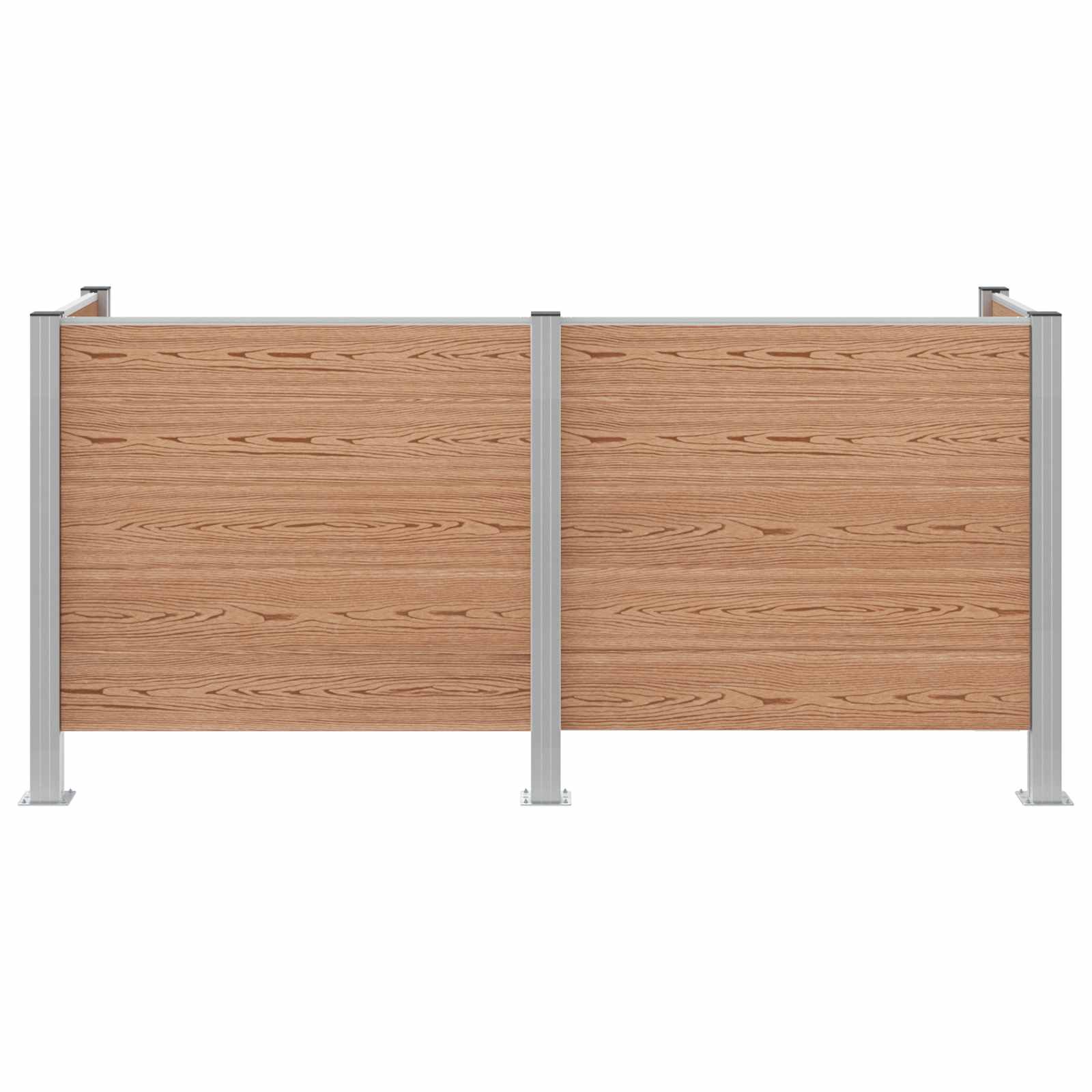 Φράχτης Σκουπιδιών Καφέ 237 x 85 x 115 εκ Αλουμίνιο και WPC - Pakobazaar