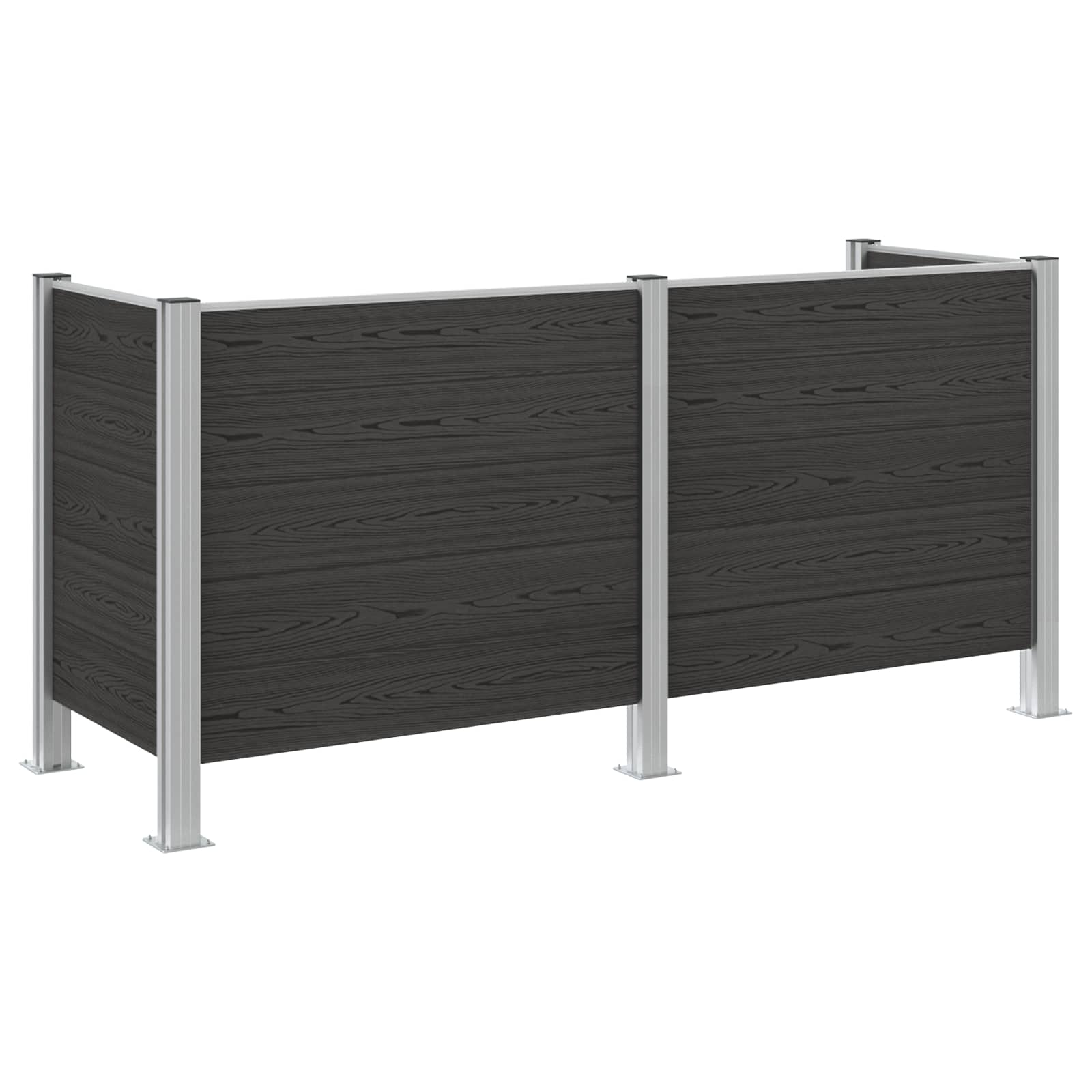 Φράχτης Σκουπιδιών Γκρι 237 x 85 x 115 εκ Αλουμίνιο και WPC - Pakobazaar