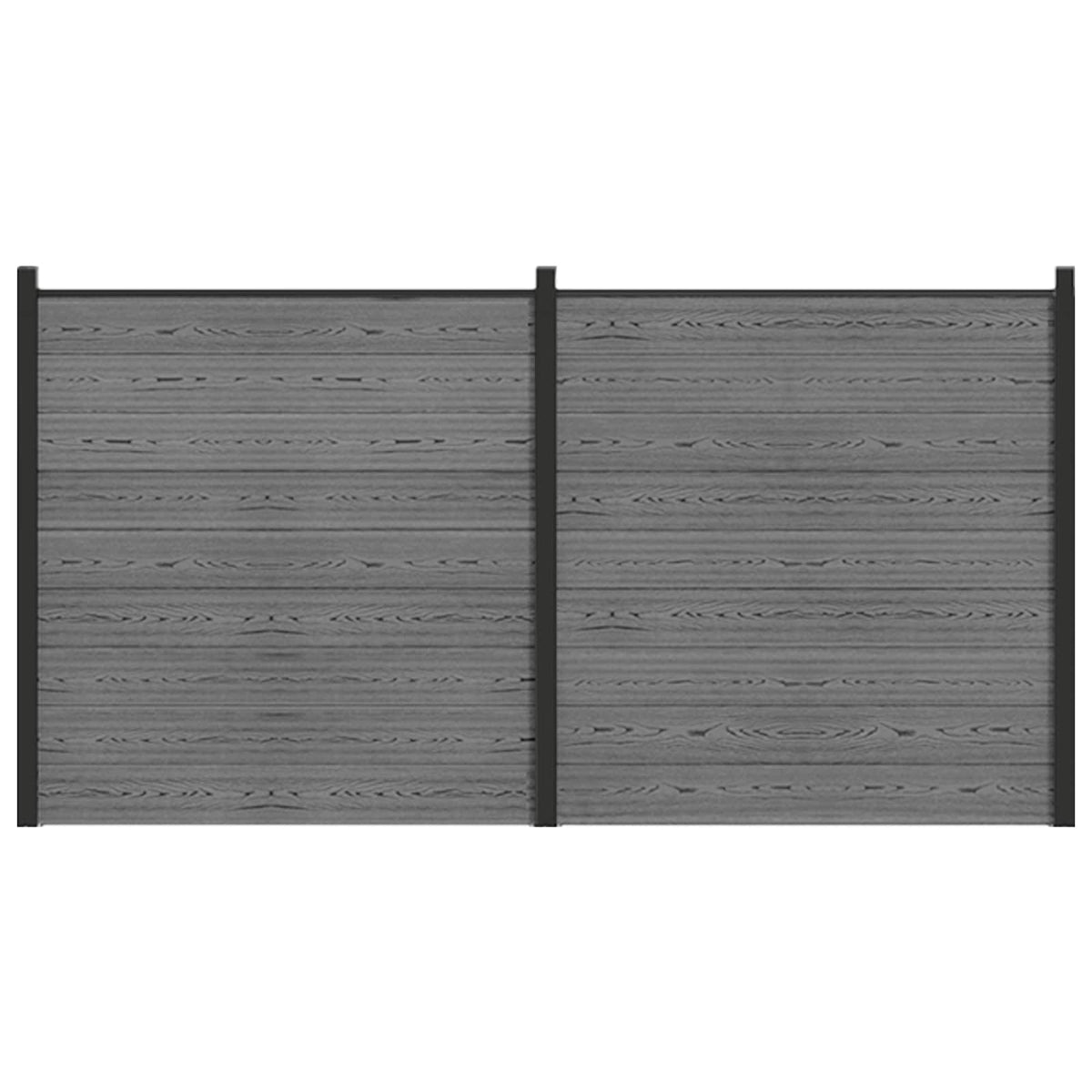 Σετ Φράχτη 353 x 186 cm WPC και Αλουμίνιο Γκρι - Pakobazaar
