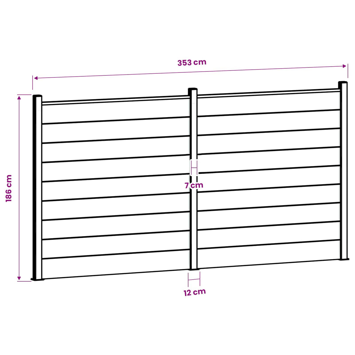 Σετ Φράχτη 353 x 186 cm WPC και Αλουμίνιο Γκρι - Pakobazaar