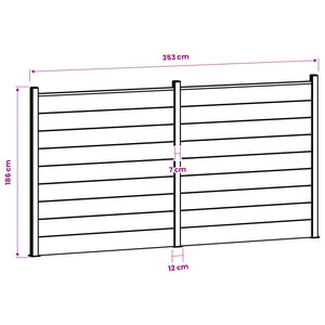 Σετ Φράχτη 353 x 186 cm WPC και Αλουμίνιο Γκρι - Pakobazaar
