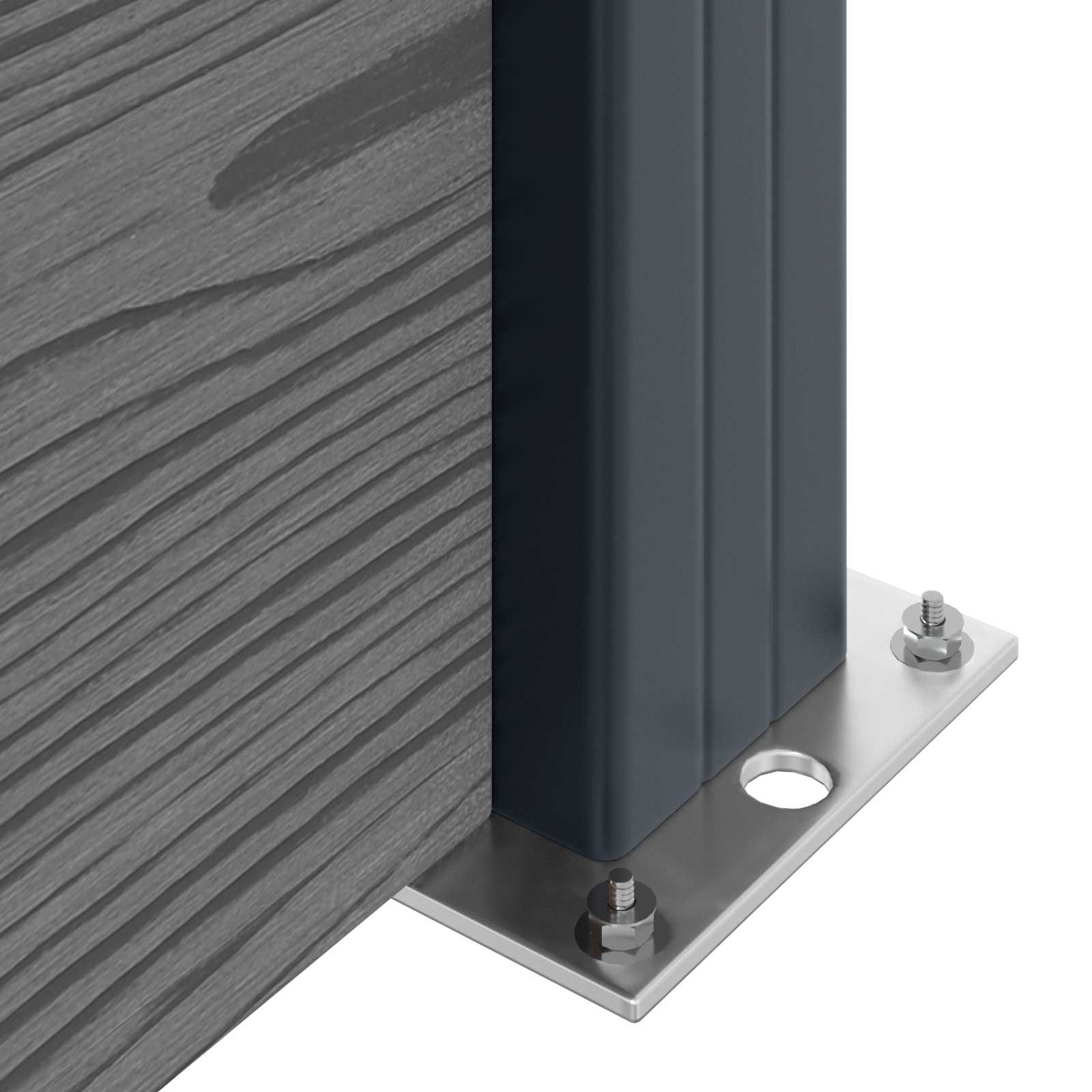 Σετ Φράχτη 526 x 186 cm WPC και Αλουμίνιο Γκρι
