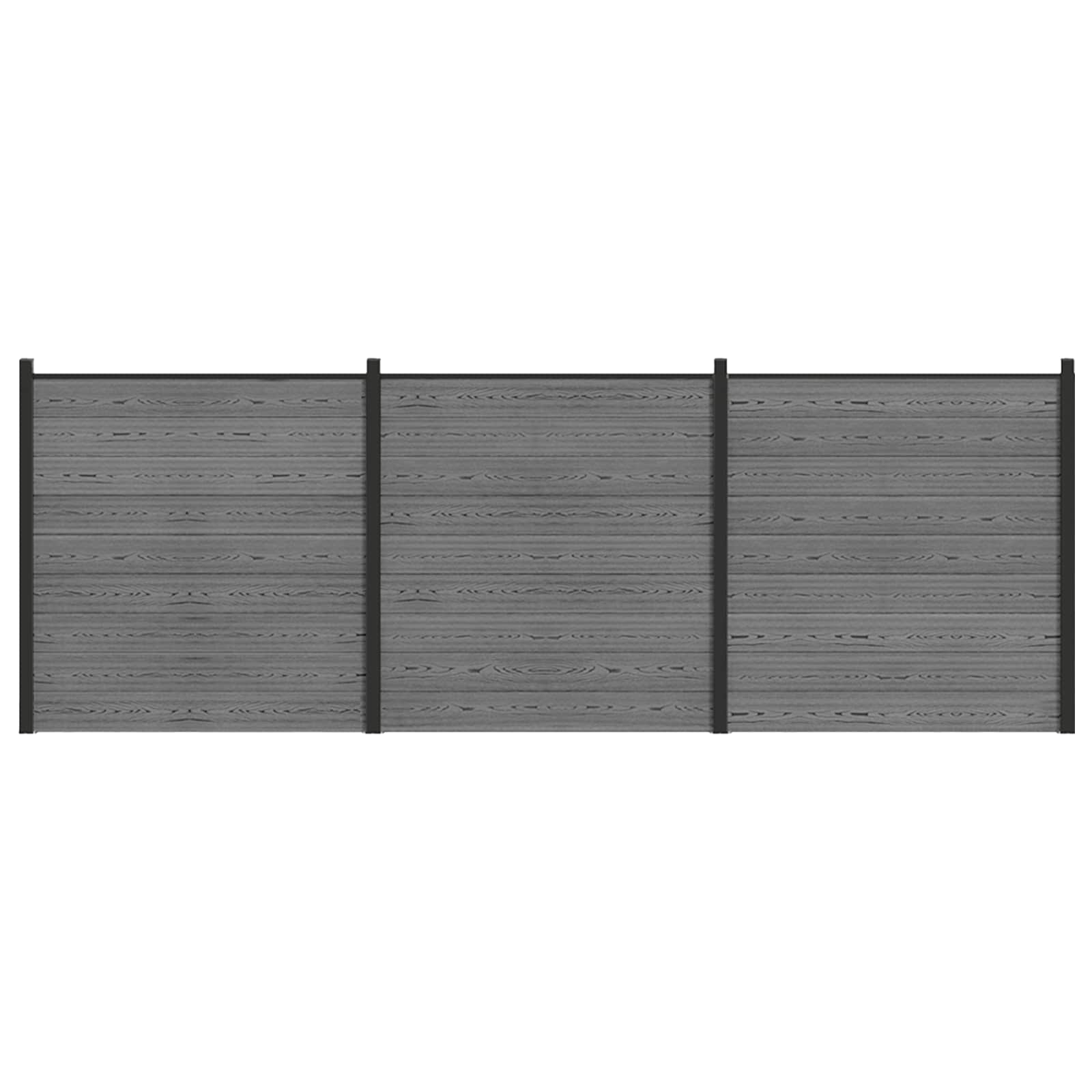 Σετ Φράχτη 526 x 186 cm WPC και Αλουμίνιο Γκρι