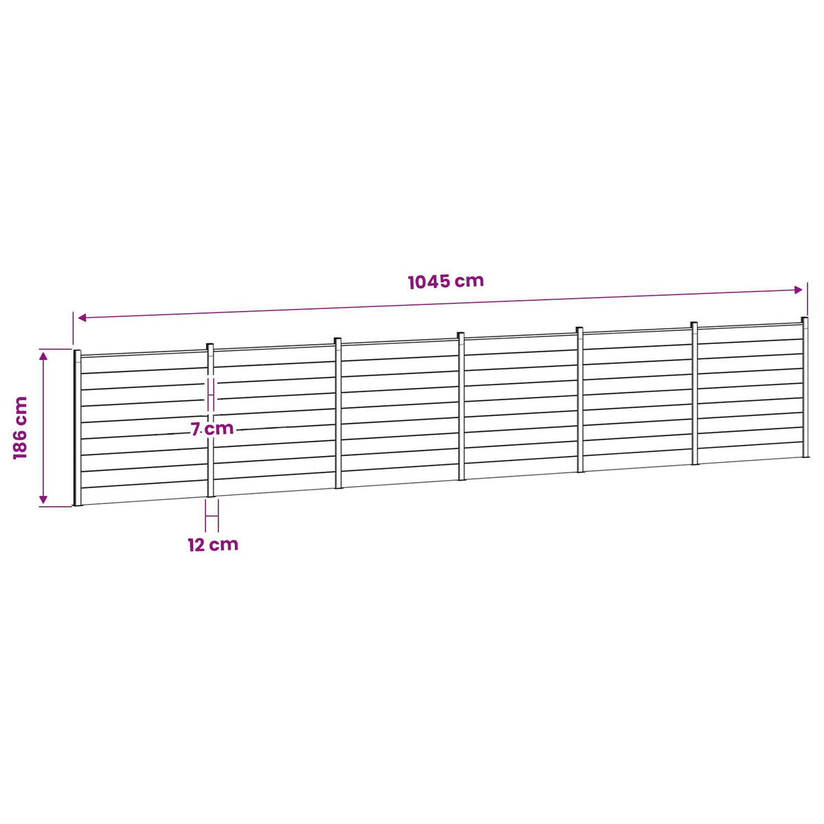 Σετ Φράχτη 1045 x 186 εκ WPC και Αλουμίνιο Γκρι - Pakobazaar