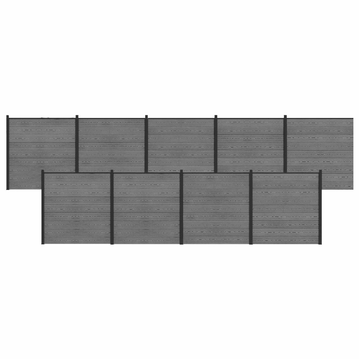 Σετ Φράχτη 1564 x 186 cm WPC και Αλουμίνιο Γκρι - Pakobazaar