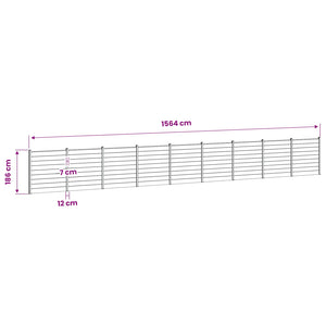 Σετ Φράχτη 1564 x 186 cm WPC και Αλουμίνιο Γκρι - Pakobazaar