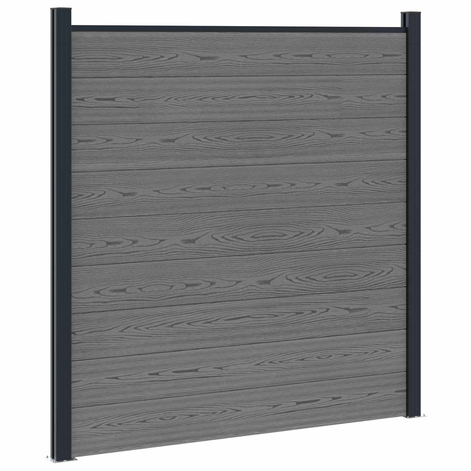 Σετ Φράχτη 1737 x 186 εκ. WPC και Αλουμίνιο Γκρι
