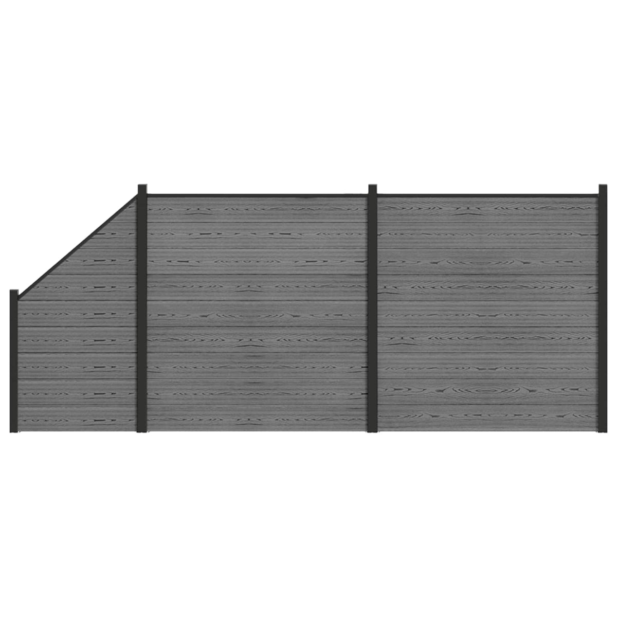 Σετ Φράχτη 446 x 186 εκ WPC και Αλουμίνιο Γκρι - Pakobazaar