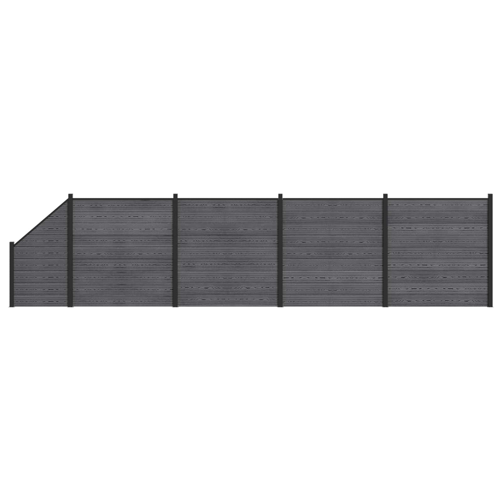 Πάνελ Φράχτη 5 pcs WPC και Αλουμίνιο Γκρι - Pakobazaar