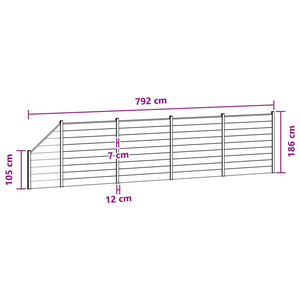 Πάνελ Φράχτη 5 pcs WPC και Αλουμίνιο Γκρι - Pakobazaar