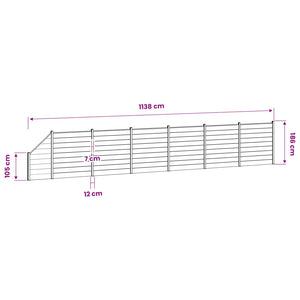 Σετ Φράχτη 1138 x 186 εκ WPC και Αλουμίνιο Γκρι - Pakobazaar