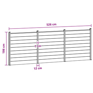 Πάνελ Φράχτη 3 pcs WPC και Αλουμίνιο Μαύρο - Pakobazaar