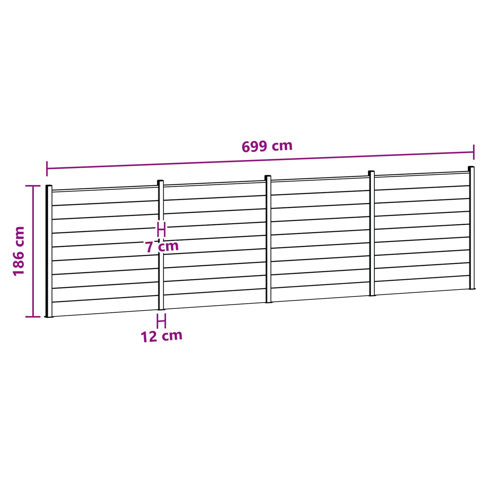 Πάνελ Φράχτη 4 pcs WPC και Αλουμίνιο Μαύρο - Pakobazaar