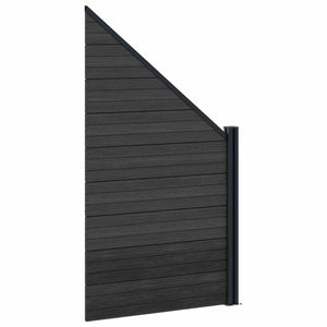 Πάνελ Φράχτη 5 pcs WPC και Αλουμίνιο Μαύρο - Pakobazaar