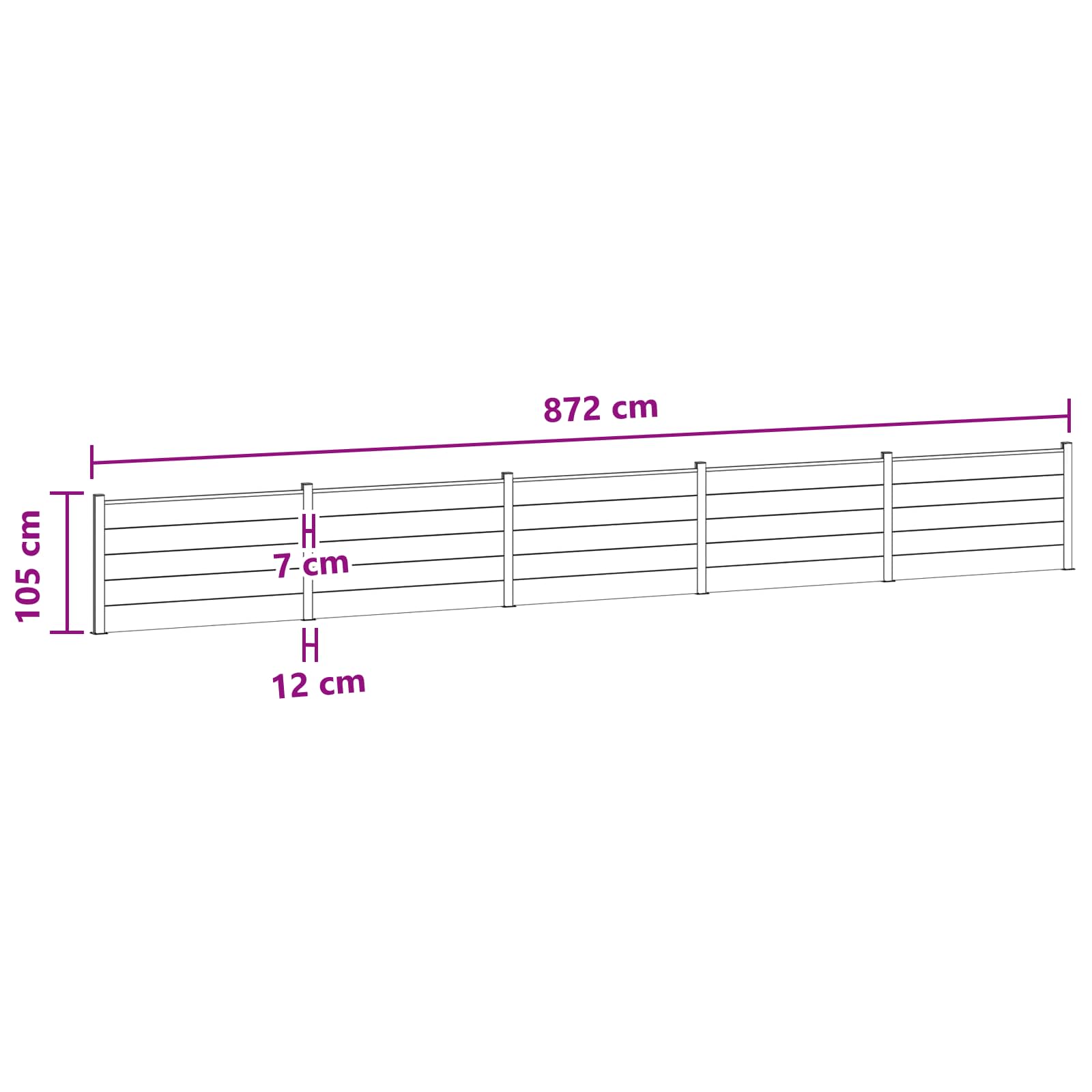 Πάνελ Φράχτη 5 pcs WPC και Αλουμίνιο Γκρι - Pakobazaar