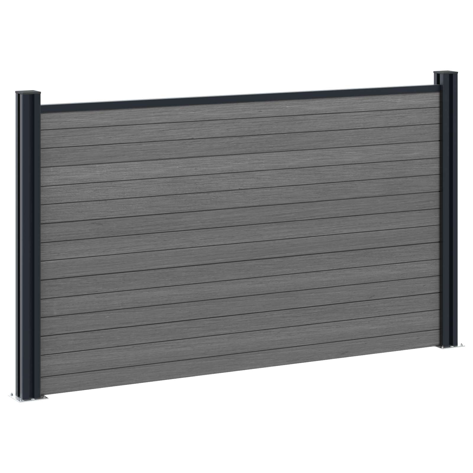 Πάνελ Φράχτη 7 pcs WPC και Αλουμίνιο Γκρι - Pakobazaar