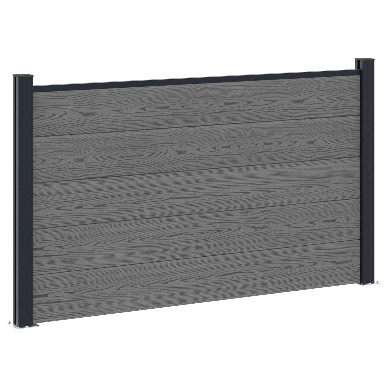 Πάνελ Φράχτη 8 pcs WPC και Αλουμίνιο Γκρι - Pakobazaar