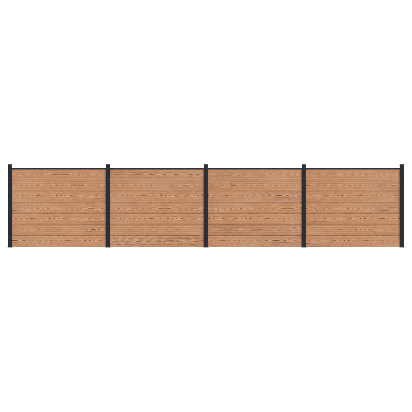 Πάνελ Φράχτη 4 pcs WPC και Αλουμίνιο Καφέ - Pakobazaar