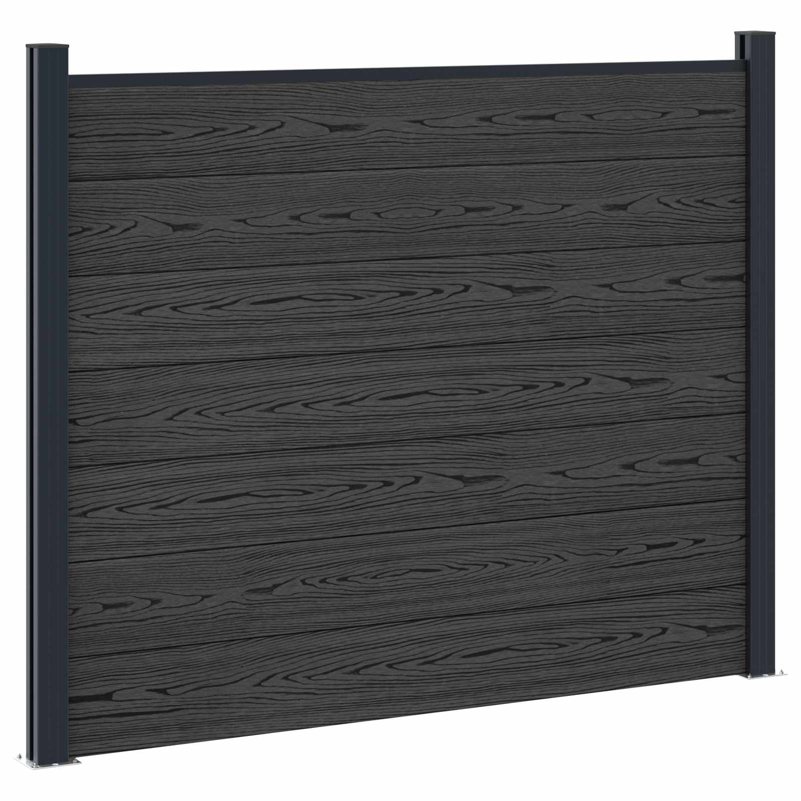 Πάνελ Φράχτη 8 pcs WPC και Αλουμίνιο Μαύρο - Pakobazaar
