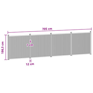 Πάνελ Φράχτη 4 pcs WPC και Αλουμίνιο Μαύρο - Pakobazaar