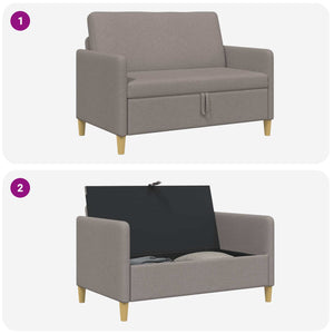 Καναπές με Αποθήκευση Taupe 122 x 78 x 87 εκ Πολυεστέρας - Pakobazaar