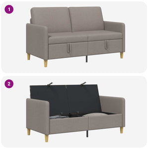 Καναπές με Αποθήκευση Taupe 152 x 78 x 87 εκ Πολυεστέρας - Pakobazaar