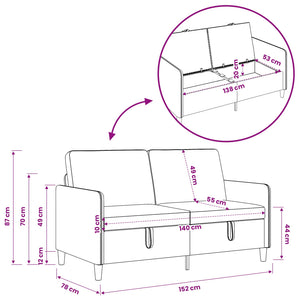 Καναπές με Αποθήκευση Μπλε 152 x 78 x 87 εκ Πολυεστέρας - Pakobazaar