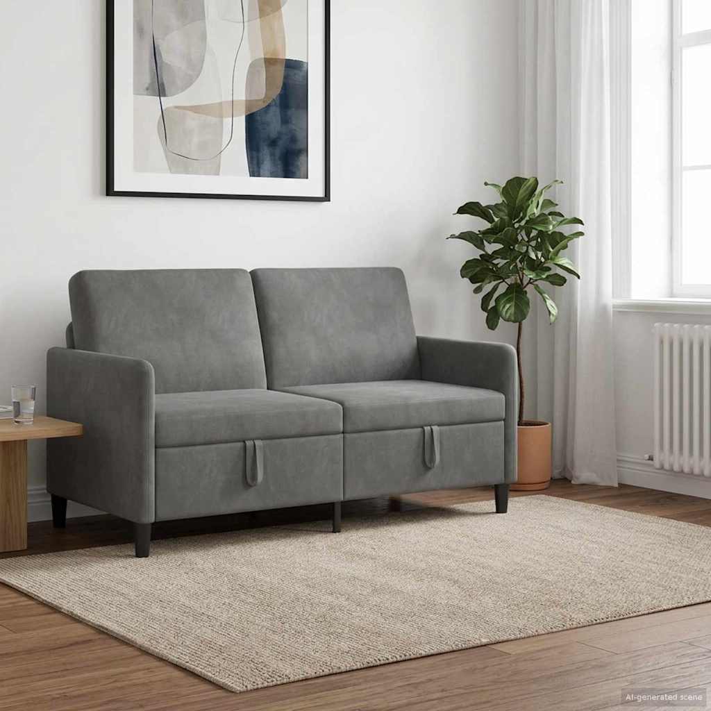 Καναπές με Αποθήκευση Σκούρο Γκρι 152 x 78 x 87 εκ Πολυεστέρας - Pakobazaar