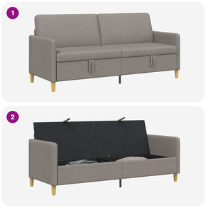 Καναπές με Αποθήκευση Taupe 192 x 78 x 87 εκ. Πολυεστέρας - Pakobazaar