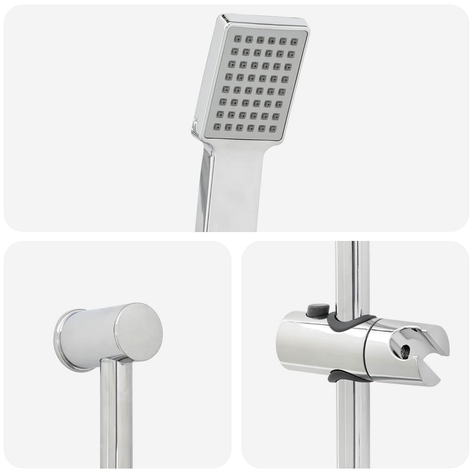 Σετ Συστήματος Ντουζιέρας Χρωμέ 70 cm Ανοξείδωτο Ατσάλι - Pakobazaar