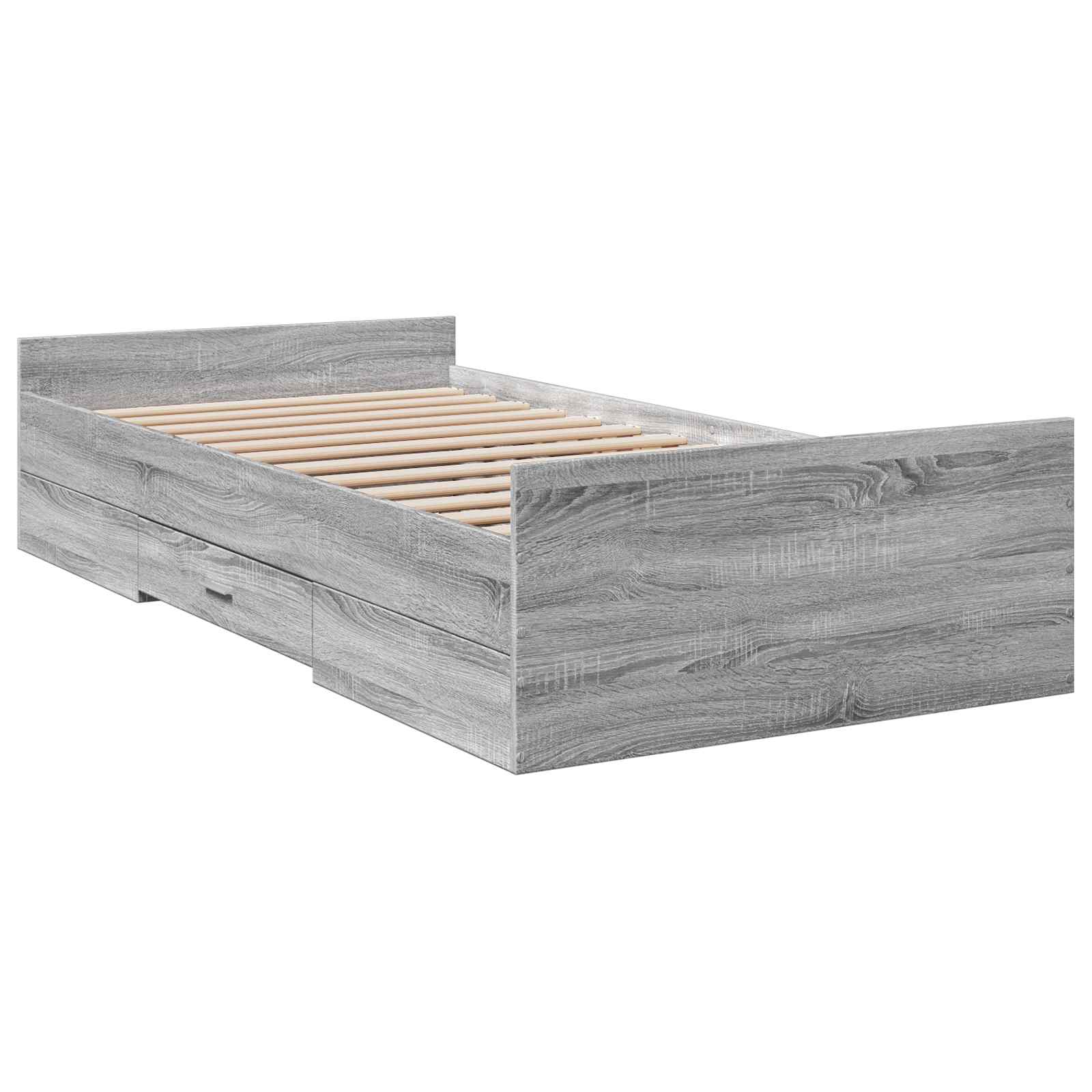 Σκελετός κρεβατιού με αποθήκευση Γκρι Sonoma 80 x 200 cm