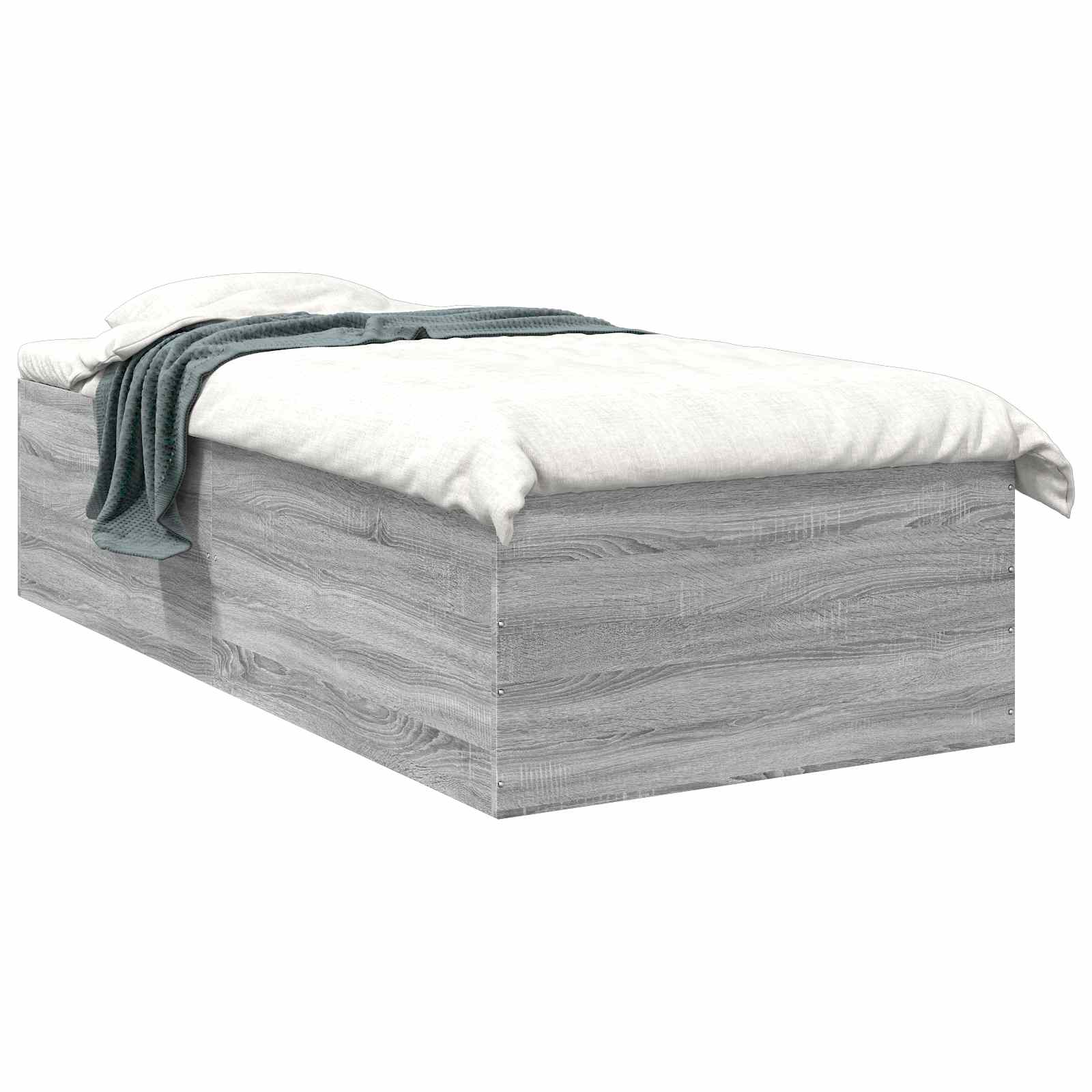 Κρεβάτι δαπέδου Γκρι Sonoma 80 x 200 cm Επεξεργασμένο Ξύλο