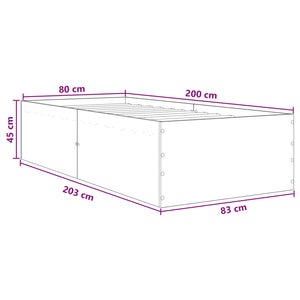 Κρεβάτι δαπέδου Μαύρη Δρυς 80 x 200 cm Επεξεργασμένο Ξύλο - Pakobazaar