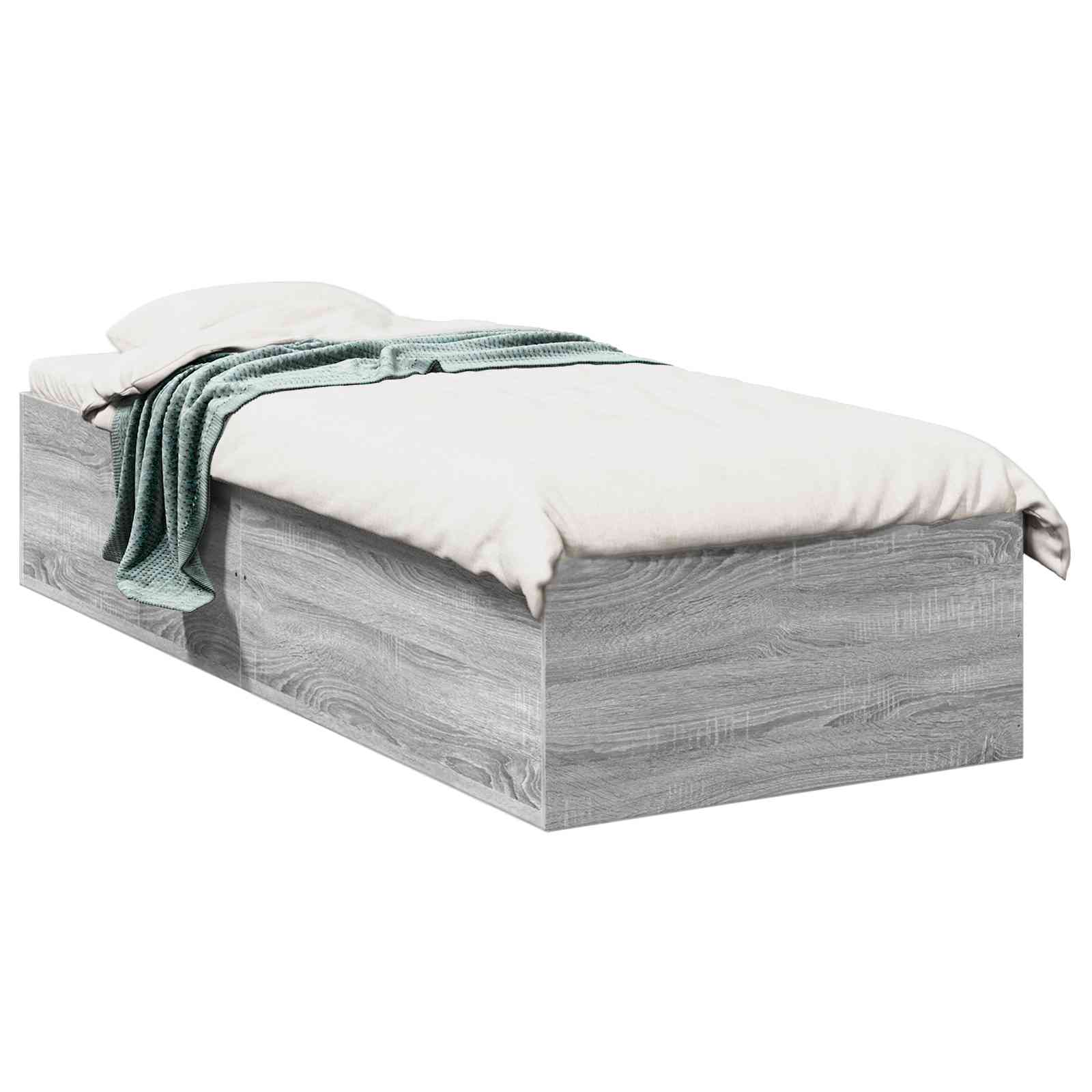 Κρεβάτι δαπέδου Γκρι Sonoma 80 x 200 cm Επεξεργασμένο Ξύλο - Pakobazaar