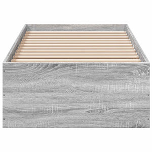 Κρεβάτι δαπέδου Γκρι Sonoma 80 x 200 cm Επεξεργασμένο Ξύλο - Pakobazaar
