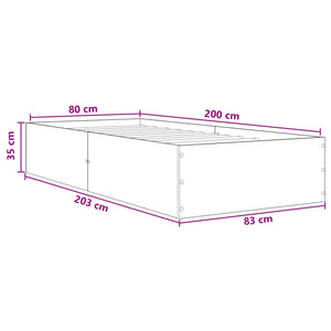 Κρεβάτι δαπέδου Artisian Δρυς 80 x 200 cm Επεξεργασμένο Ξύλο - Pakobazaar