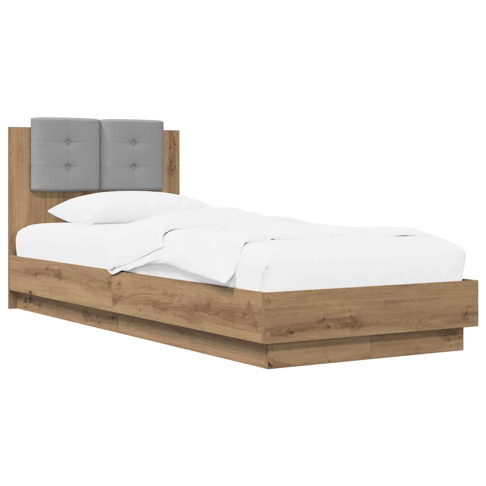 Κρεβάτι με Κεφαλάρι με κεφαλάρι Artisian Δρυς 80 x 200 cm - Pakobazaar