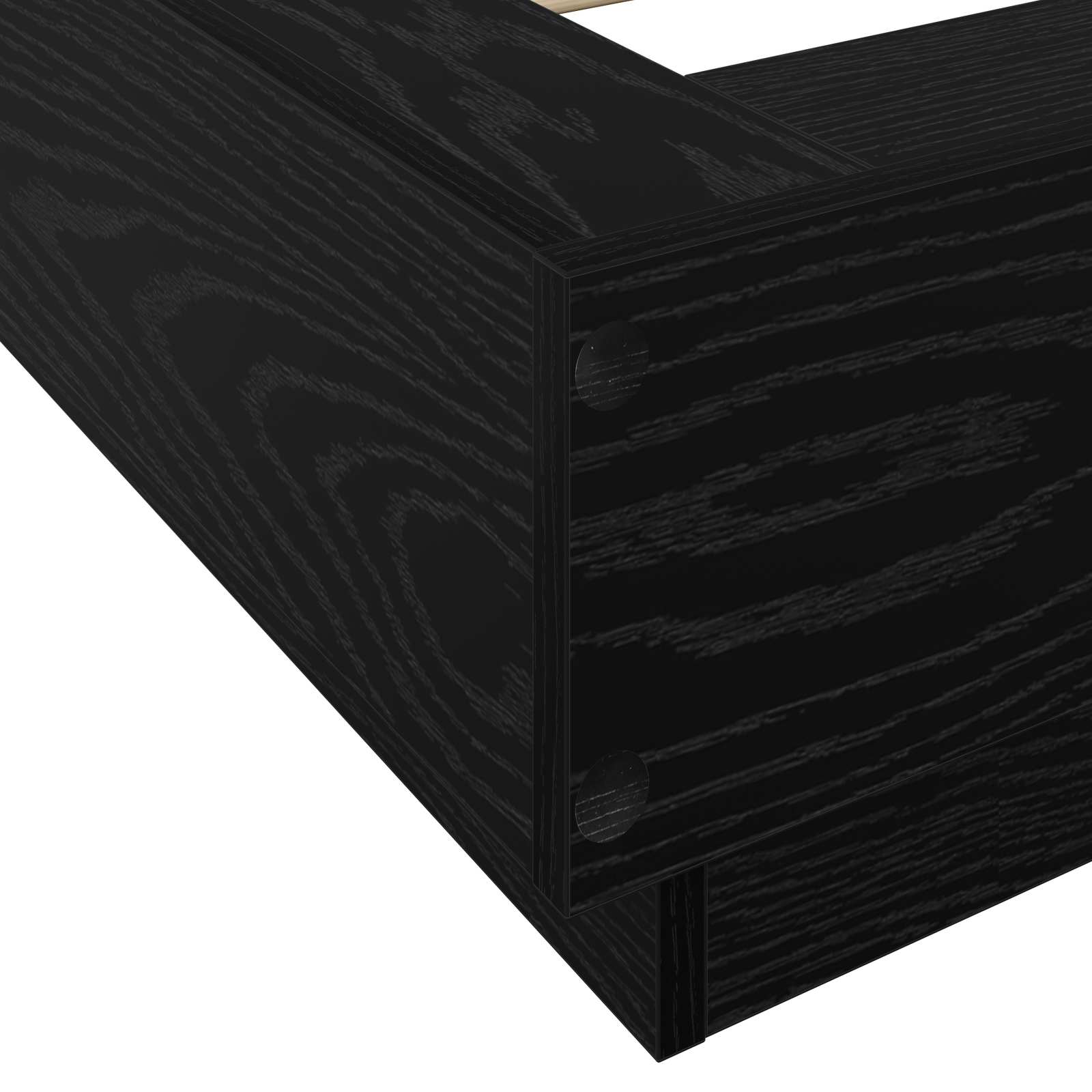 Κρεβάτι με φωτισμό LED Μαύρη Δρυς 80 x 200 cm
