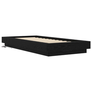 Κρεβάτι με φωτισμό LED Μαύρη Δρυς 80 x 200 cm - Pakobazaar
