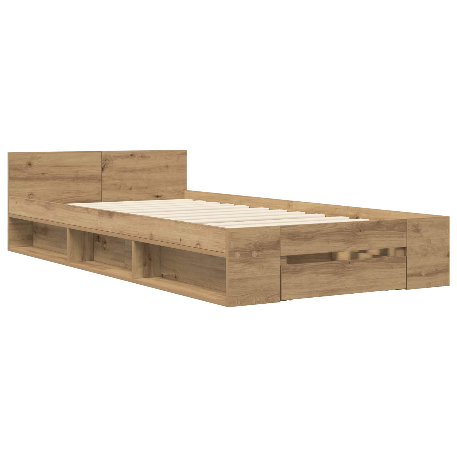 Σκελετός κρεβατιού με αποθήκευση Artisian Δρυς 80 x 200 cm