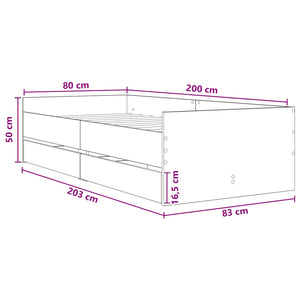 Σκελετός κρεβατιού με αποθήκευση Λευκό 80 x 200 cm - Pakobazaar
